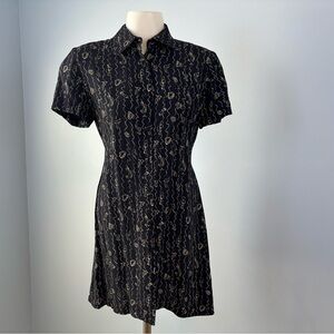 Jessica Howard Black Mini Dress with Gold Accents